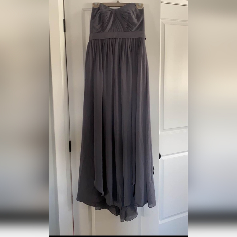 Charcoal Grey sweetheart neckline chiffon strapless dress size 12 - Picture 1 of 3